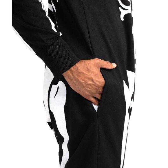Tipsy Elves One Piece Zip Up Mask Skeleton Jumpsuit Unisex Adult Halloween XL - Picture 4 of 9